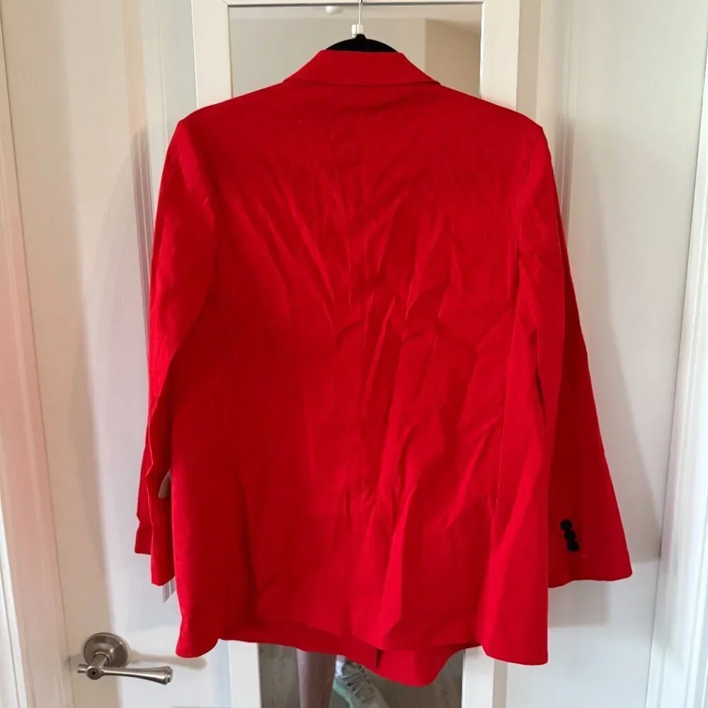 NEW Theory Women's Piazza Jacket in Scarlet Size 8 Color Red - Picture 8 of 9